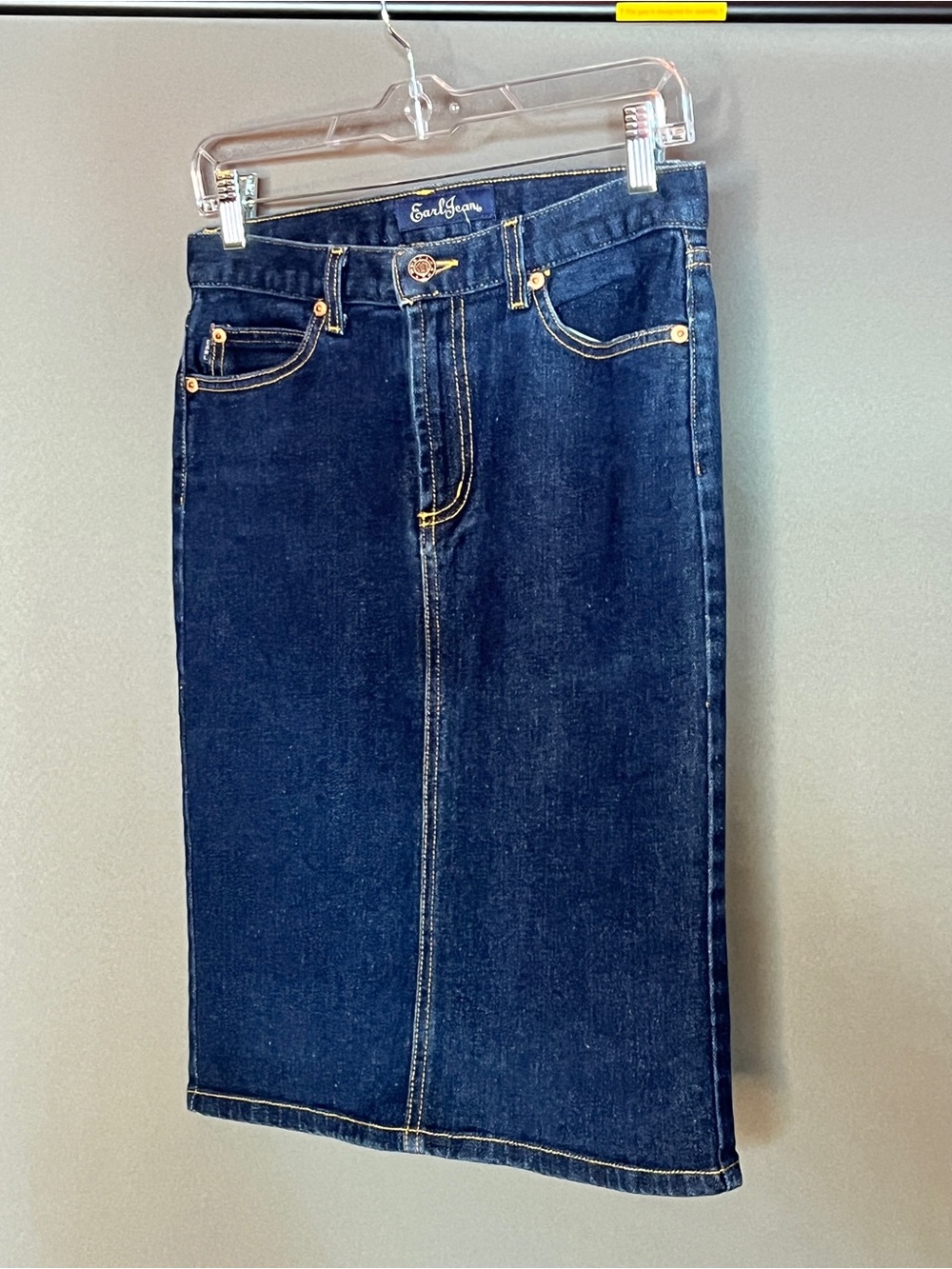 Earl Jeans Dark Indigo Straight Denim Skirt-Style Jeans